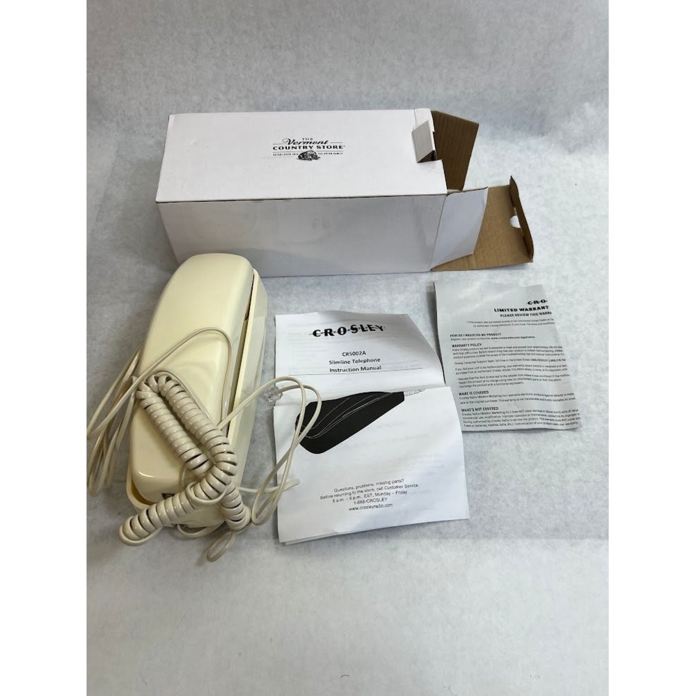 Crosley CR5002A Slimline Telephone Cream Vermont Country Store Corded Landline